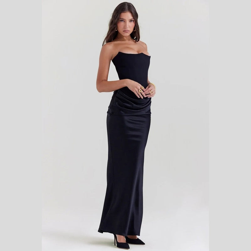 Bonjour MelbourneWomen's DressesElegant Women's Long Satin Maxi Dress for Formal Events 