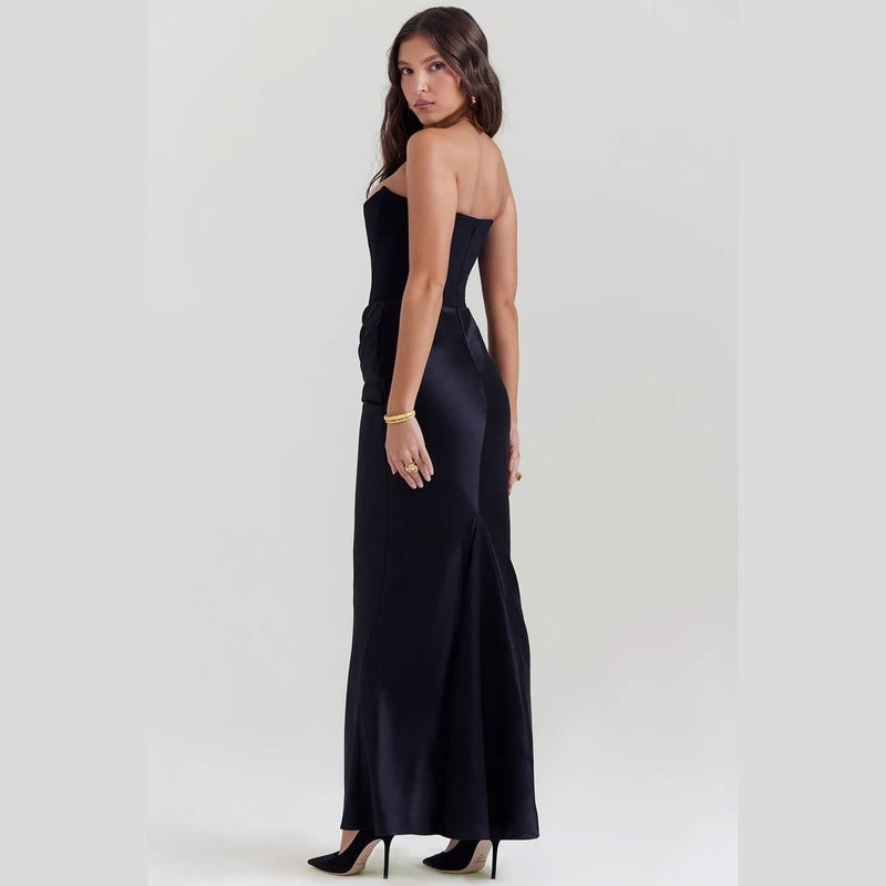 Bonjour MelbourneWomen's DressesElegant Women's Long Satin Maxi Dress for Formal Events 
