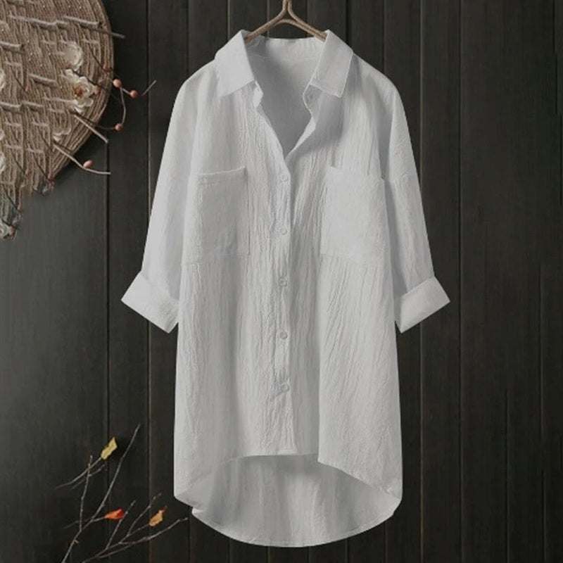 Bonjour MelbourneBlousesElegant Women's Long Sleeve White Blouse - Timeless Style 