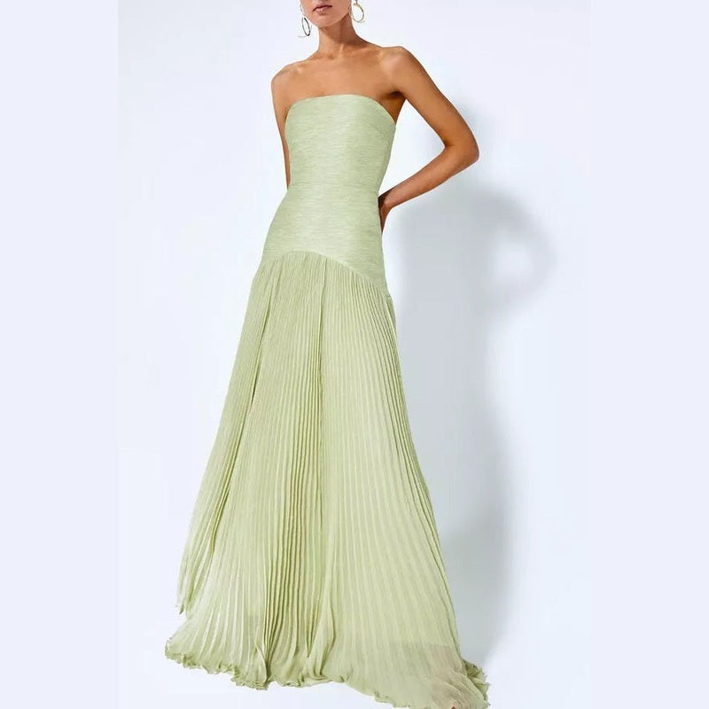 Bonjour MelbourneWomen's DressesElegant Women's Maxi Dress - Sleeveless Pistachio Green 