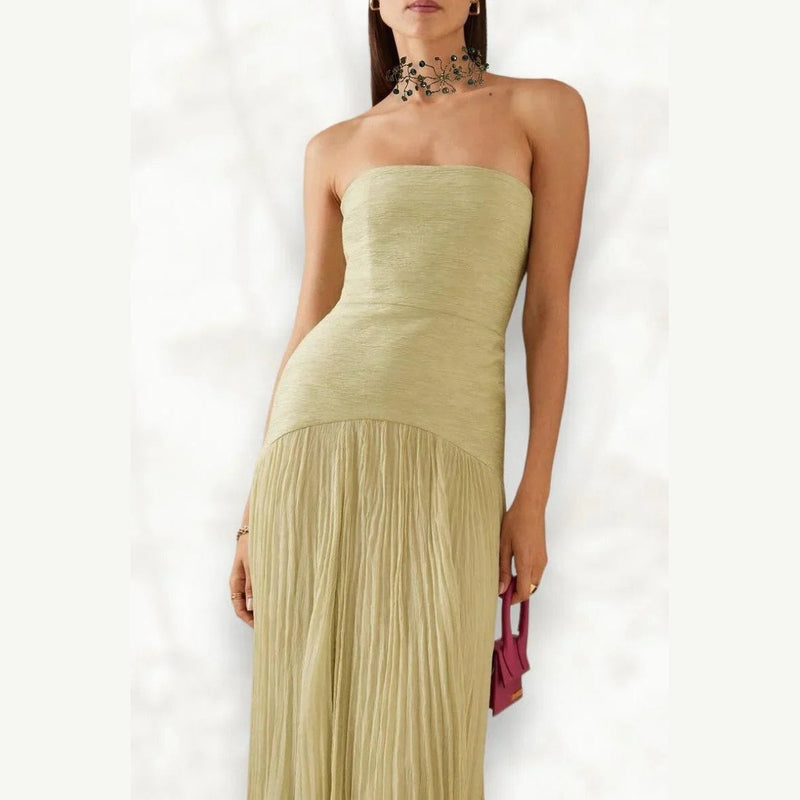 Bonjour MelbourneWomen's DressesElegant Women's Maxi Dress - Sleeveless Pistachio Green 