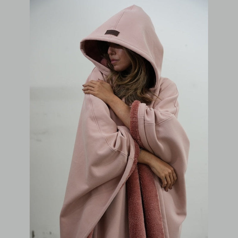 Bonjour MelbourneHoodiesLuxurious Fleece Hooded Poncho for Unmatched Comfort 