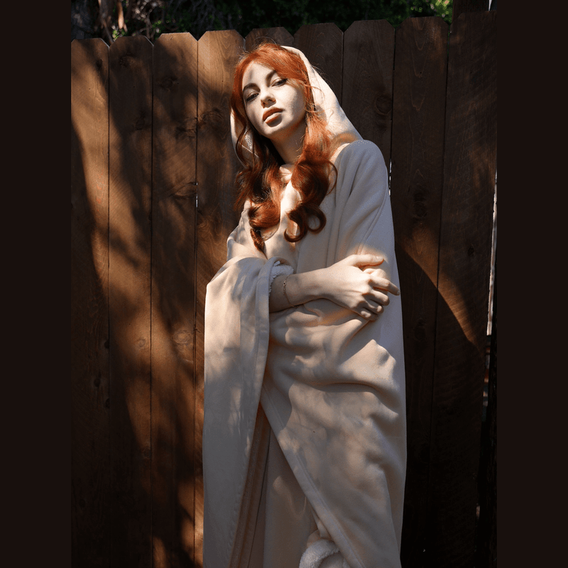 Bonjour MelbourneHoodiesLuxurious Fleece Hooded Poncho for Unmatched Comfort 
