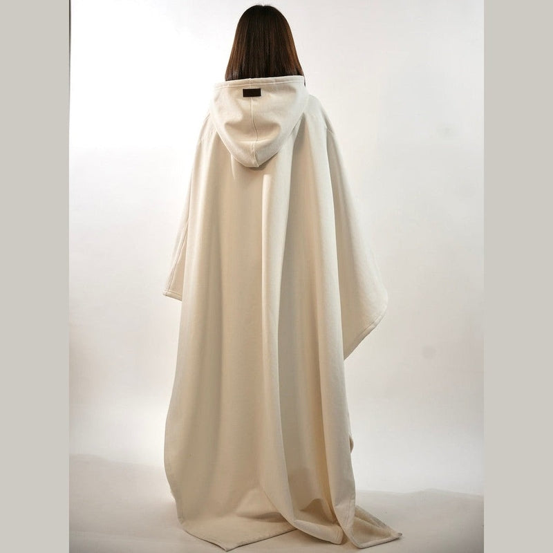 Bonjour MelbourneHoodiesLuxurious Fleece Hooded Poncho for Unmatched Comfort 