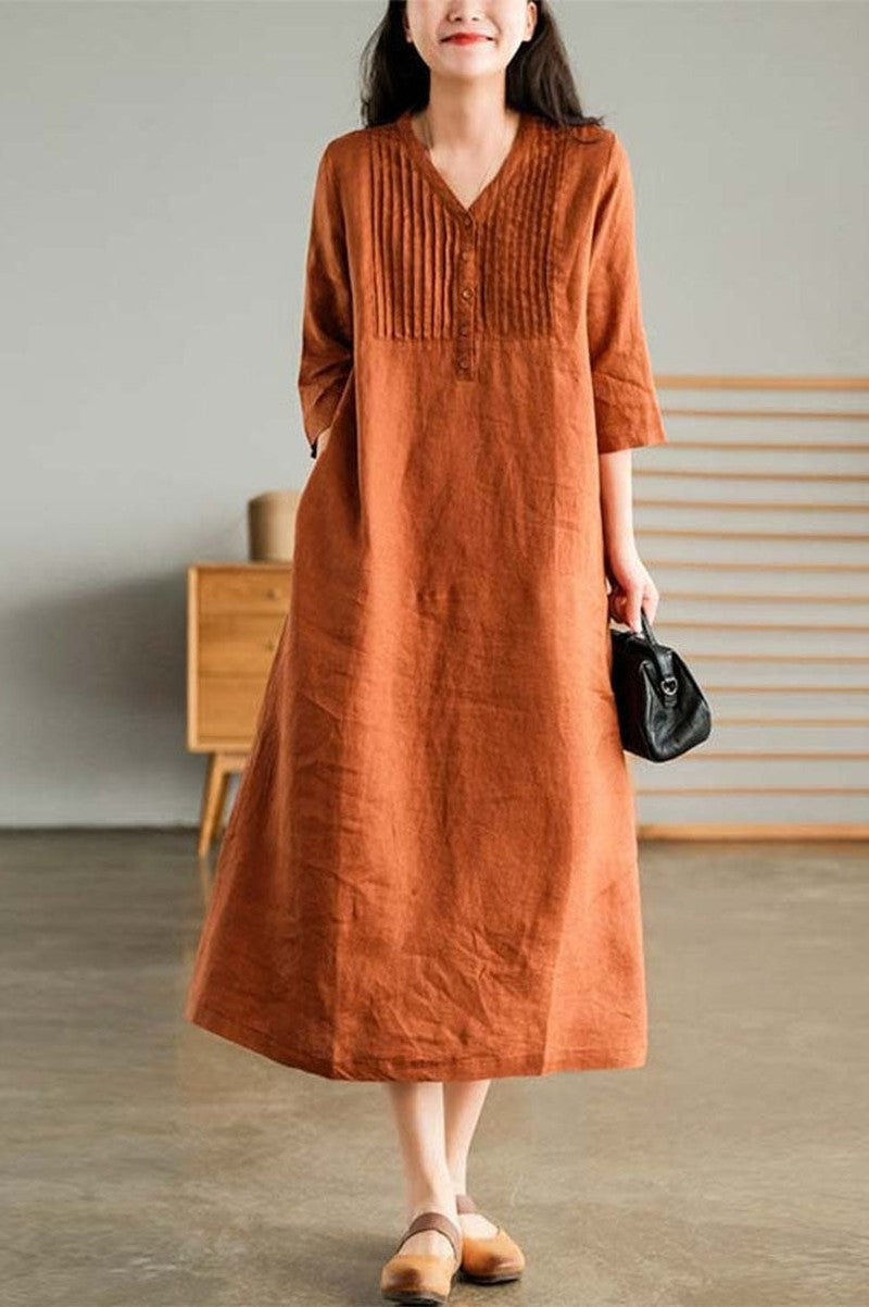 Bonjour Melbourne Long Dress Harley Women's Contemporary Linen Dress