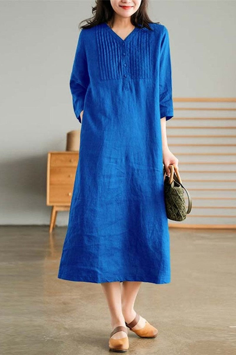 Bonjour Melbourne Long Dress Harley Women's Contemporary Linen Dress