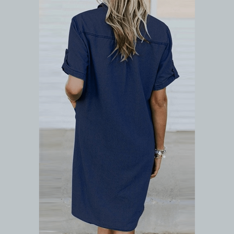 Bonjour MelbourneWomen's DressesStylish Women's Denim Midi Dress with Front Pockets 