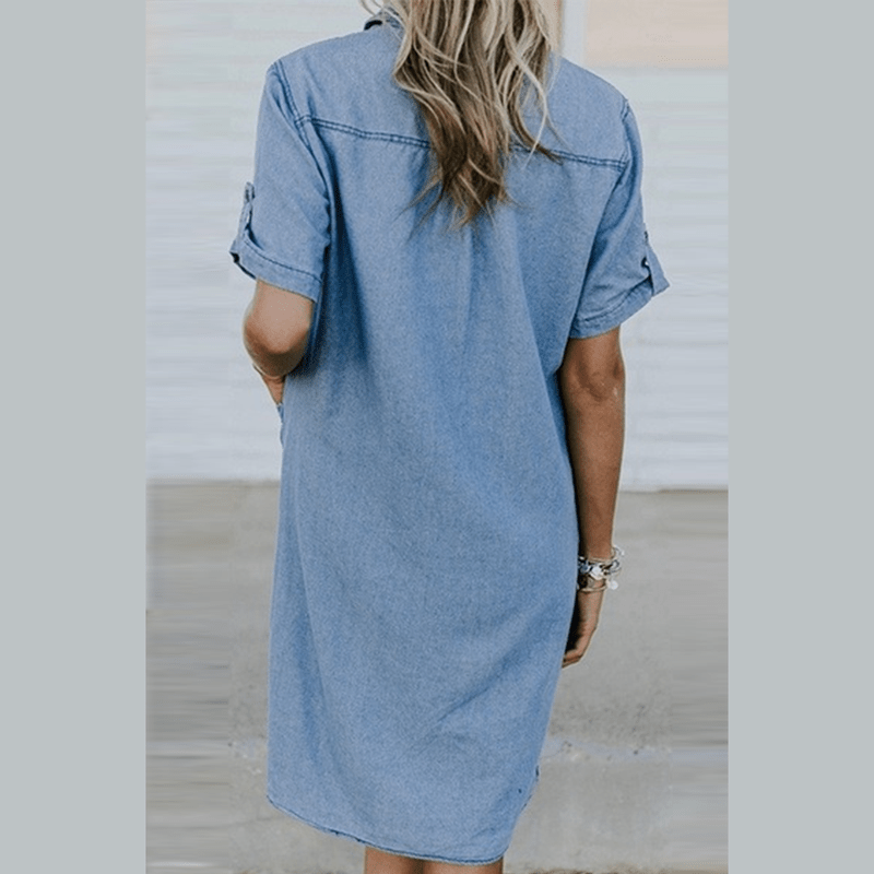 Bonjour MelbourneWomen's DressesStylish Women's Denim Midi Dress with Front Pockets 