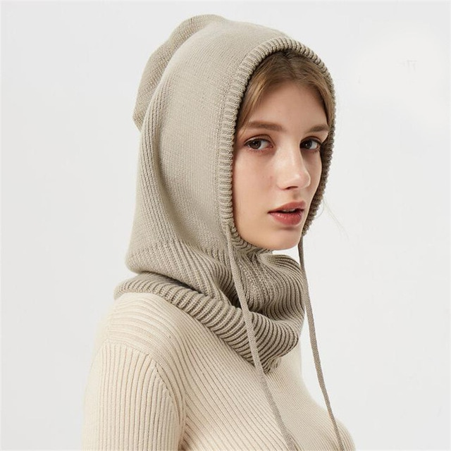 Cashmere Knit Winter Hat with Adjustable Hood – Stylish Beanie for Men and Women, Lightweight and Warm 4