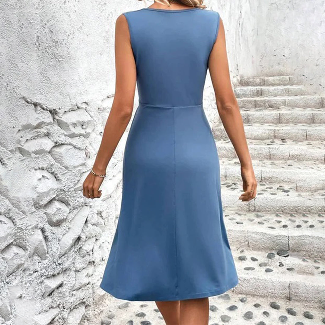 Chic Women's Summer Dress with Diaper Neckline & Ruffles 6