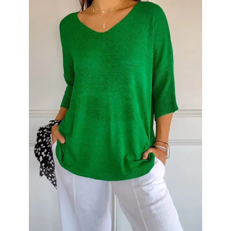 Chic Women's V-Neck Knitting Top - Stylish Going Out Top 8