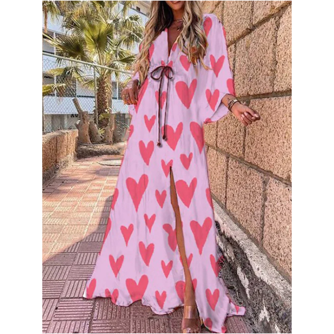 Colorful V-Neck Maxi Dress for Women - Chic Summer Style 3