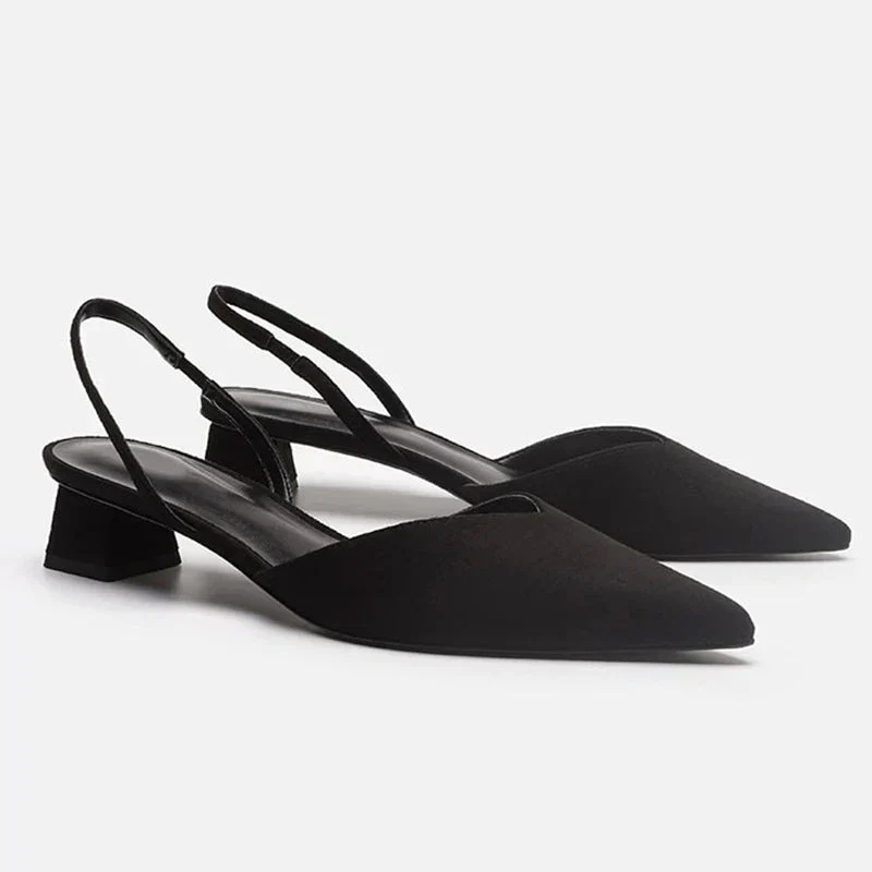 Elegant Closed-Toe Women's Sandals with Low Heel for Comfort 0