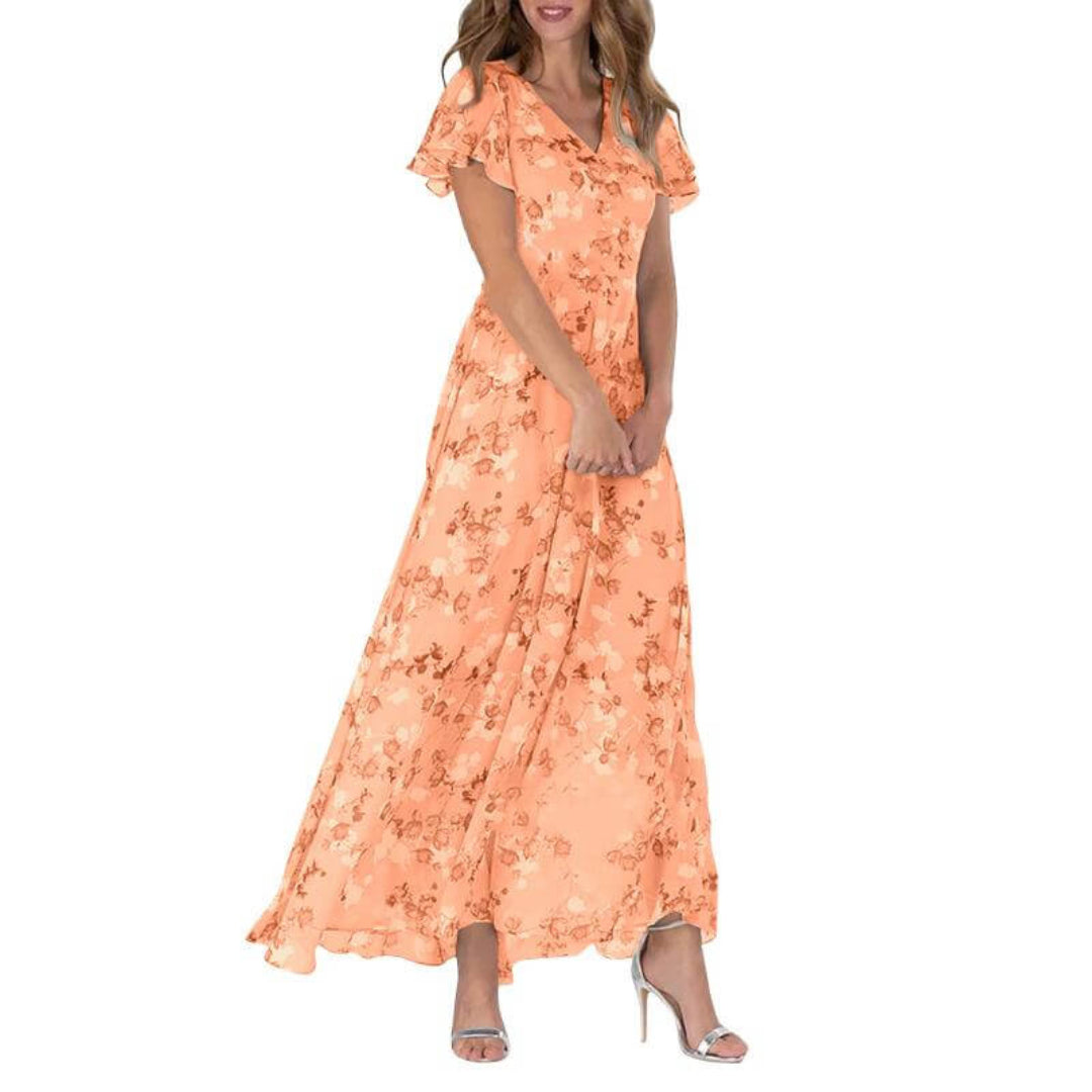Elegant Floral Maxi Dress - Summer Wedding Guest Dresses 0