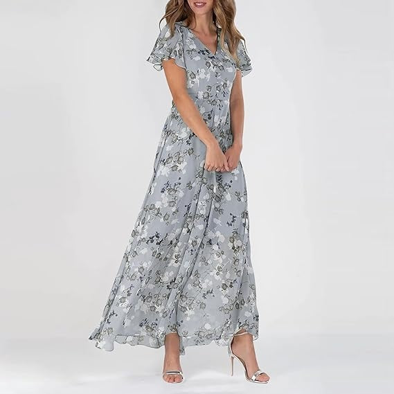 Elegant Floral Maxi Dress - Summer Wedding Guest Dresses 9