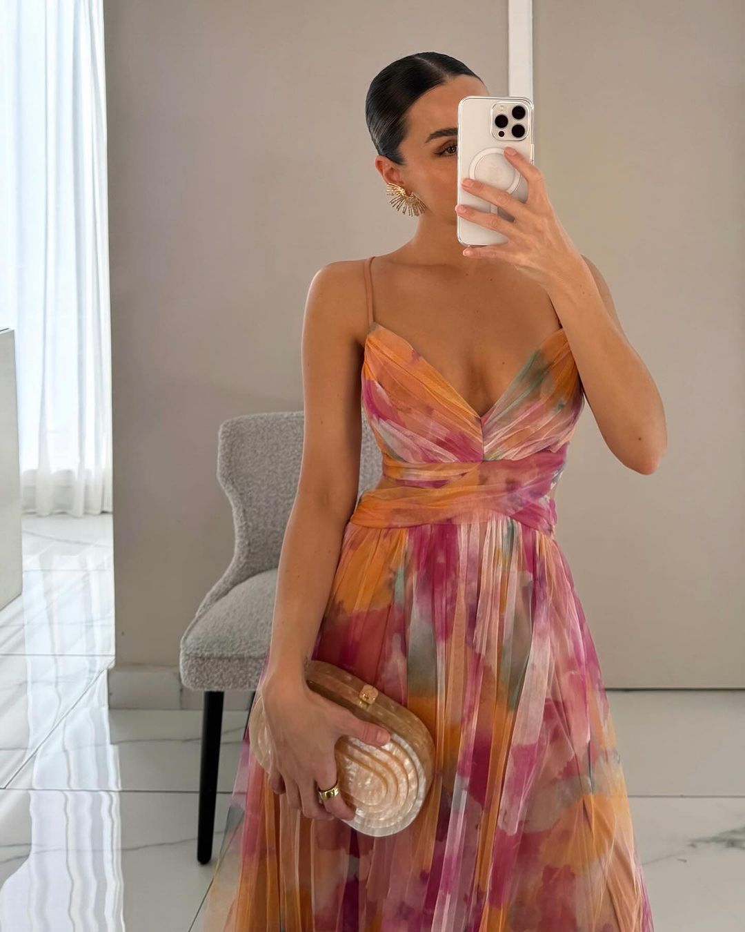 Elegant Floral Maxi Dress | V-Neck Long Dress for Weddings 2