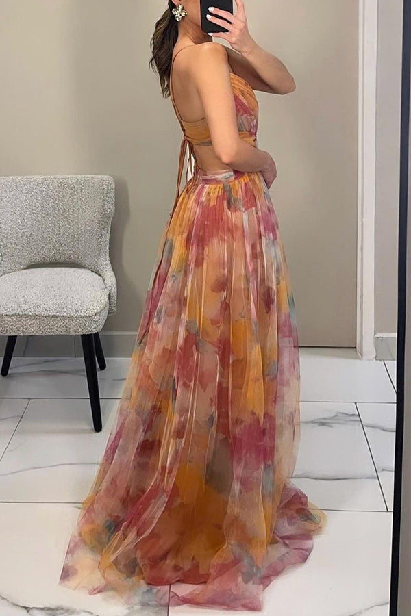 Elegant Floral Maxi Dress | V-Neck Long Dress for Weddings 5