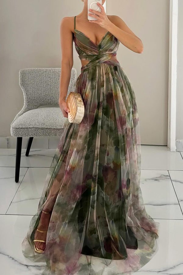 Elegant Floral Maxi Dress | V-Neck Long Dress for Weddings 7