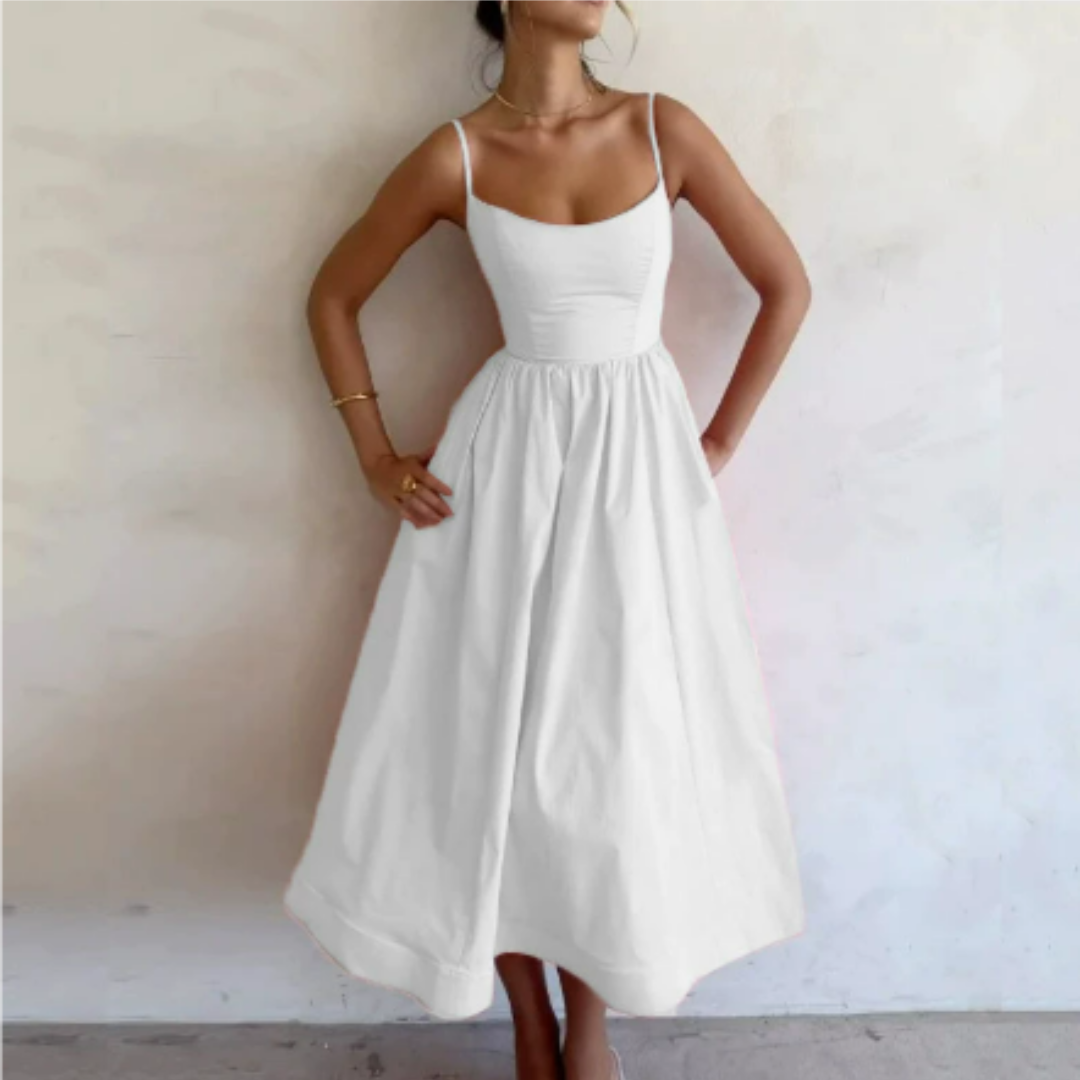 Elegant Ladies Summer A-Line Midi Dress for Every Occasion 0