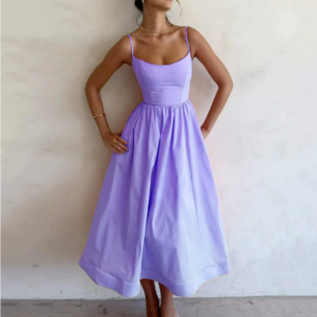 Elegant Ladies Summer A-Line Midi Dress for Every Occasion 2