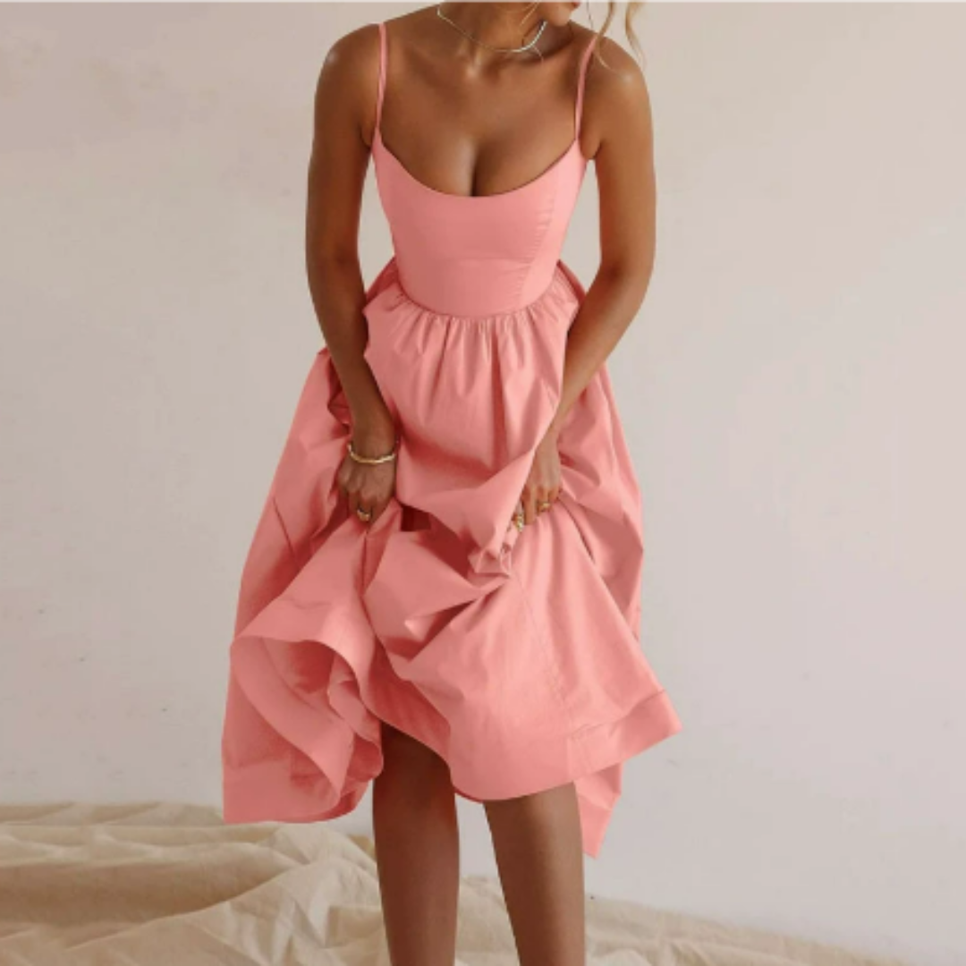 Elegant Ladies Summer A-Line Midi Dress for Every Occasion 3