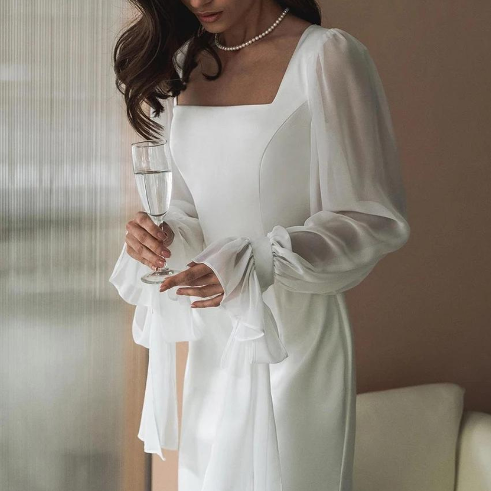 Elegant Long Sleeve Maxi Dress for Weddings and Events 4