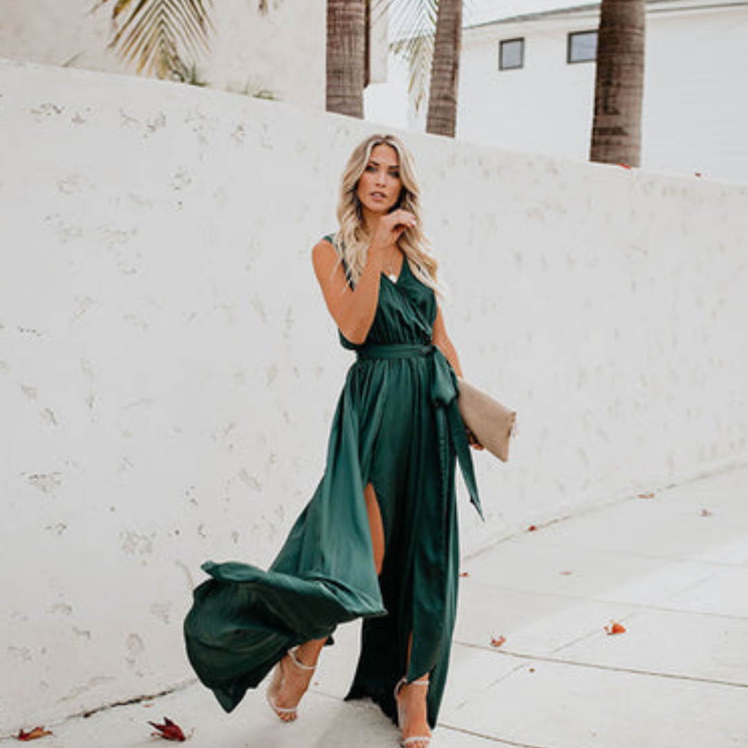 Elegant Maxi Dress with Side Slot and Waist Band 4