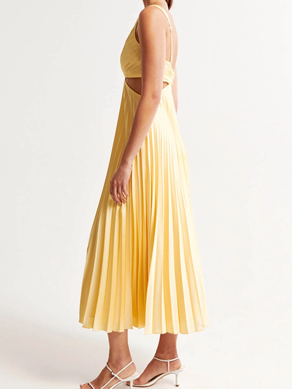 Elegant Midi Pleated Evening Dress - Formal Wedding Guest Gown 2