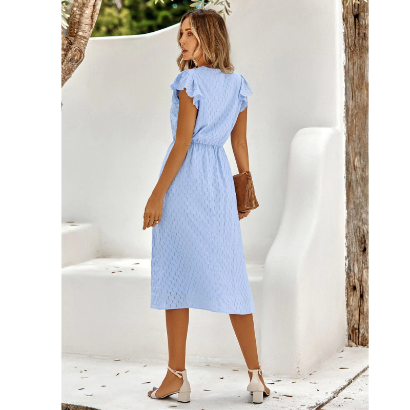 Elegant Ruffled Summer Midi Dress for Effortless Style 3