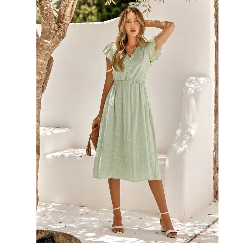 Elegant Ruffled Summer Midi Dress for Effortless Style 4