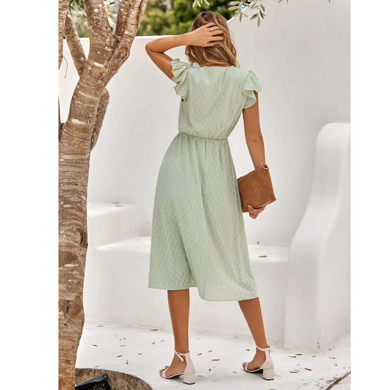 Elegant Ruffled Summer Midi Dress for Effortless Style 5