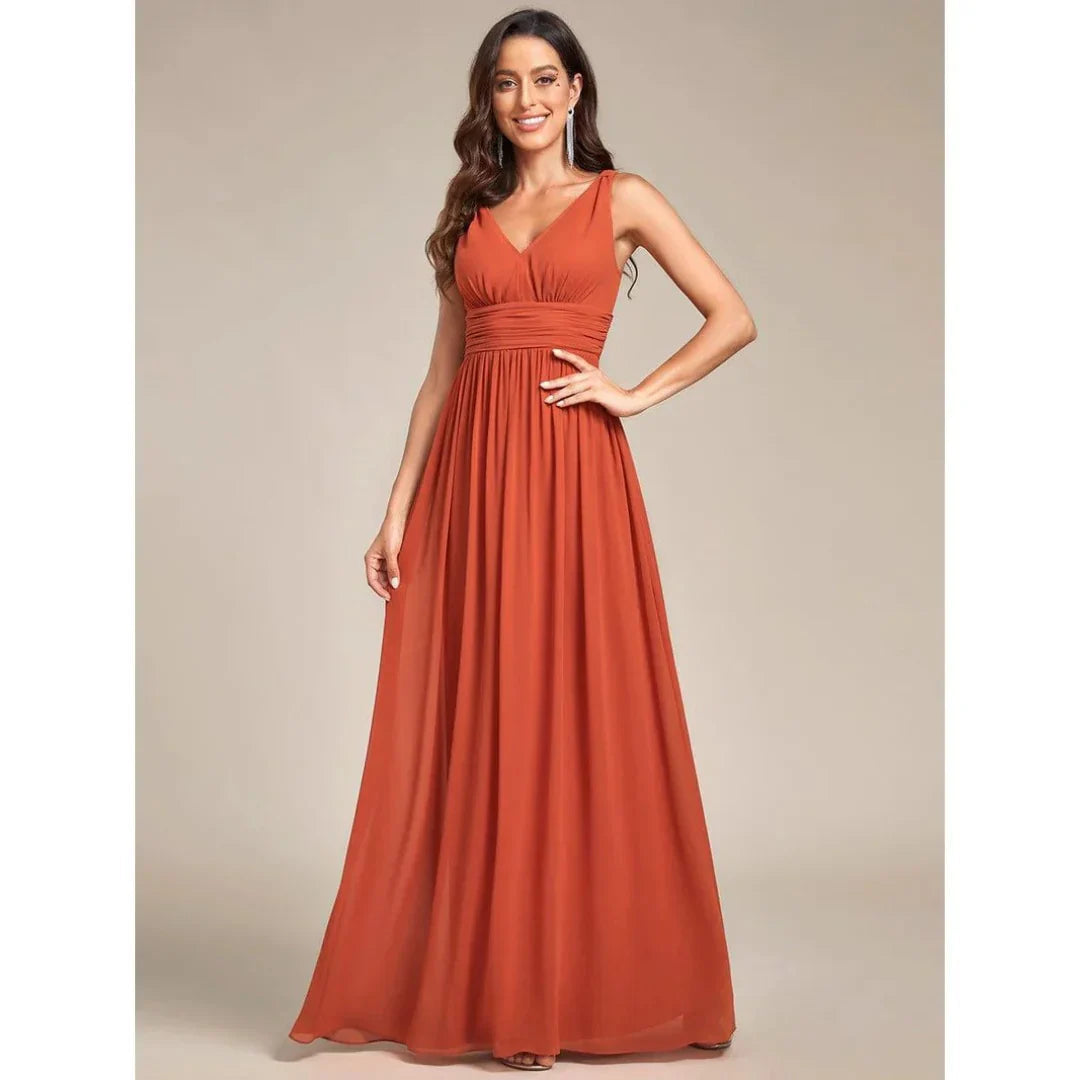 Elegant V-Neck Maxi Dress for Women - Perfect Summer & Formal Wear 2
