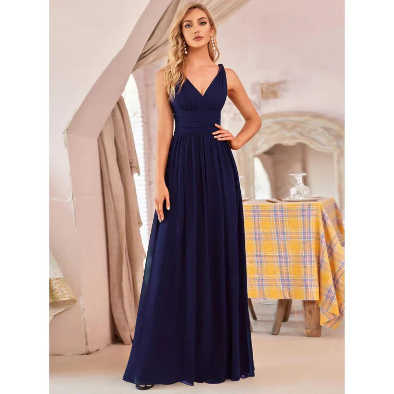 Elegant V-Neck Maxi Dress for Women - Perfect Summer & Formal Wear 3