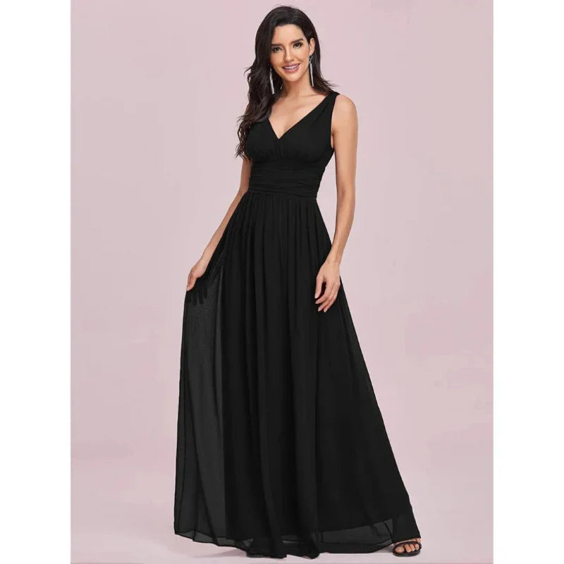 Elegant V-Neck Maxi Dress for Women - Perfect Summer & Formal Wear 4