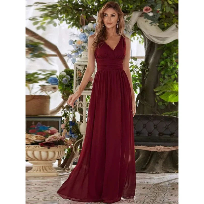 Elegant V-Neck Maxi Dress for Women - Perfect Summer & Formal Wear 5