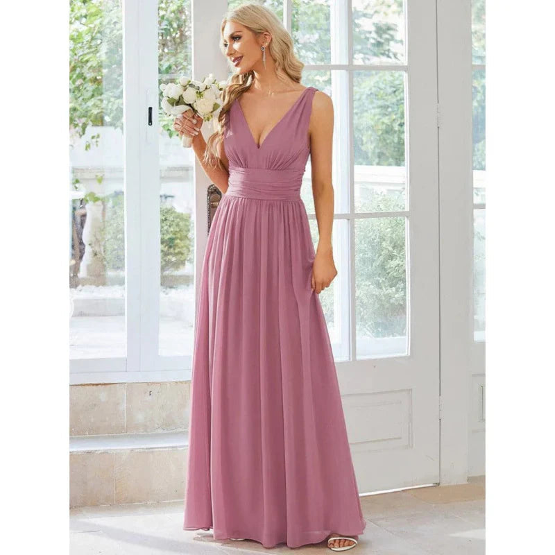Elegant V-Neck Maxi Dress for Women - Perfect Summer & Formal Wear 6