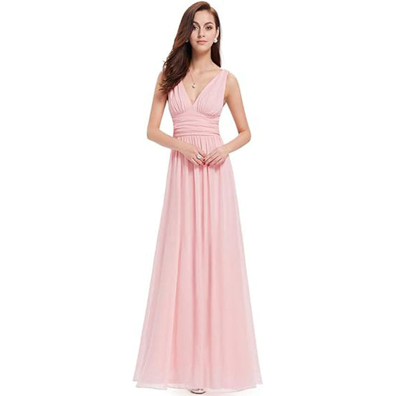 Elegant V-Neck Maxi Dress for Women - Perfect Summer & Formal Wear 8