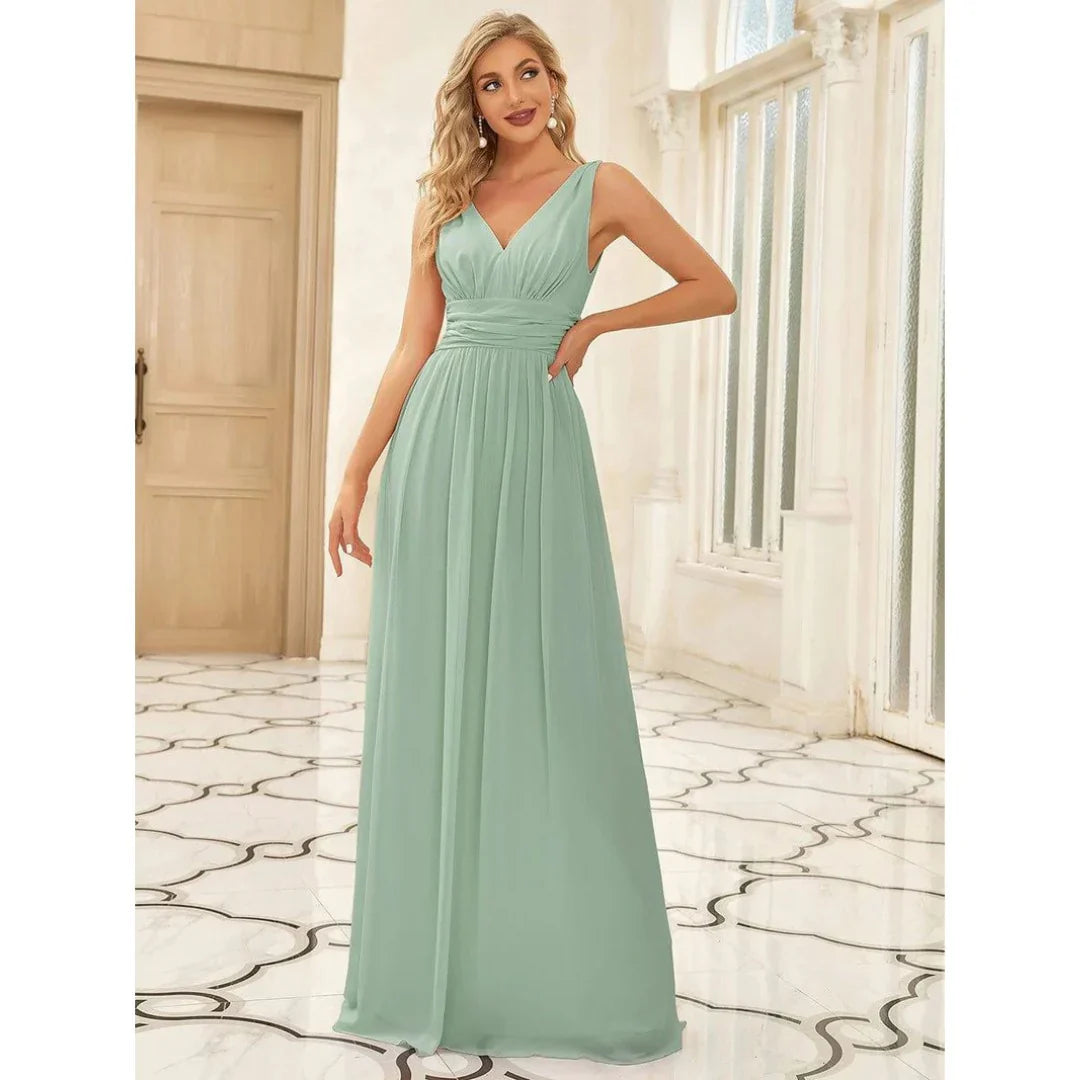 Elegant V-Neck Maxi Dress for Women - Perfect for Any Occasion 0