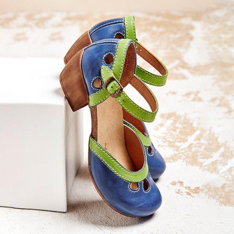 Elegant Vintage Closed-Toe Women's Shoes for All-Day Comfort 0