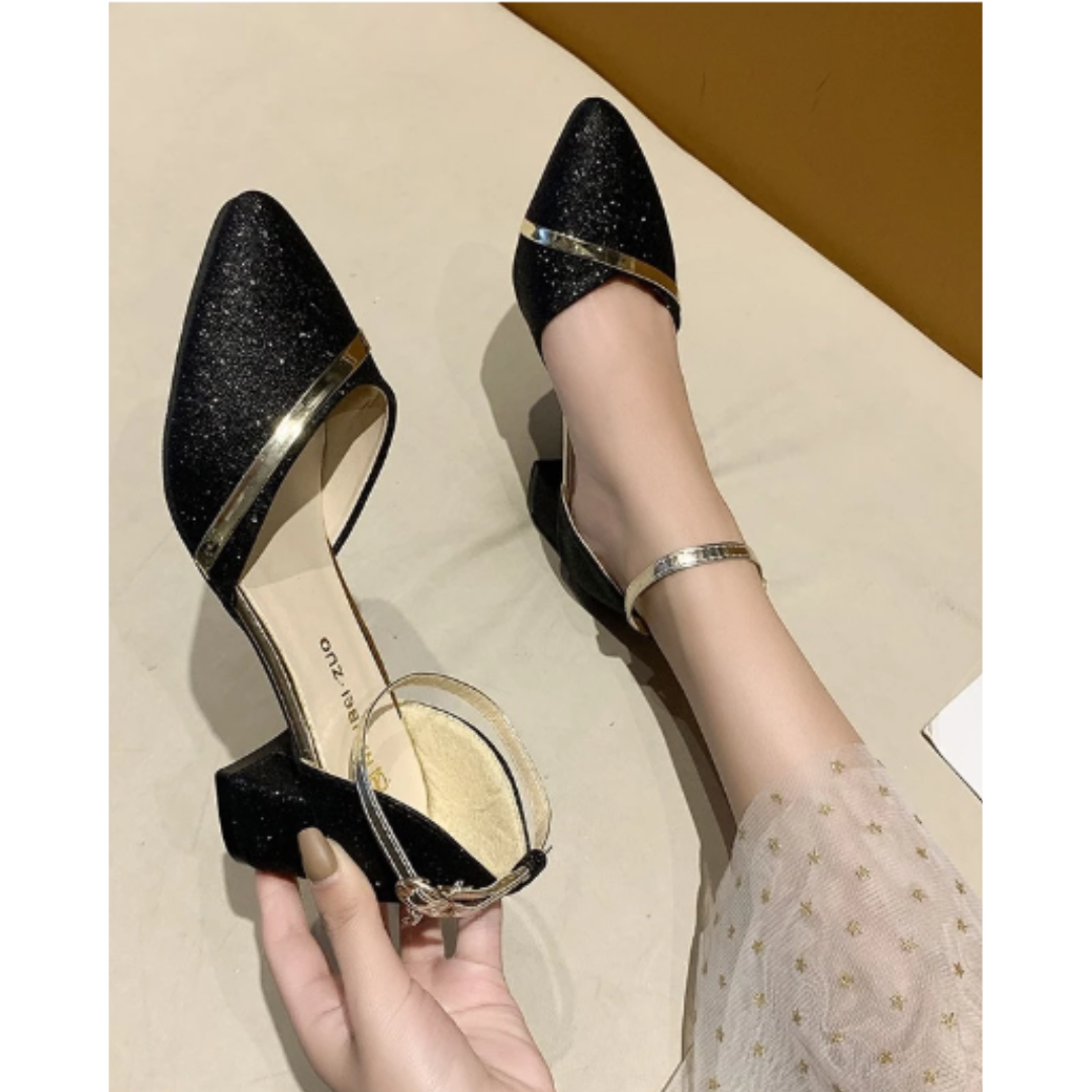 Elegant Women's Sandals with Block Heel and Ankle Strap 1