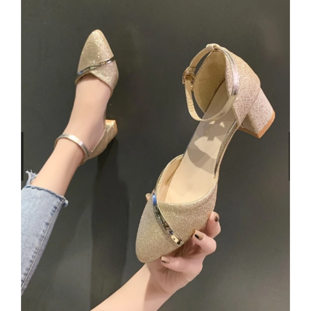 Elegant Women's Sandals with Block Heel and Ankle Strap 2