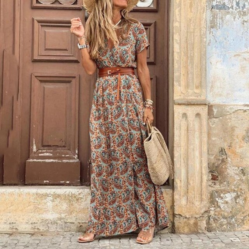 Elegant Women's V-Neck Maxi Dress - Perfect Summer Style 4