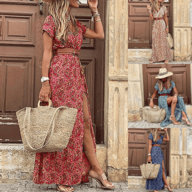Elegant Women's V-Neck Maxi Dress - Perfect Summer Style 6