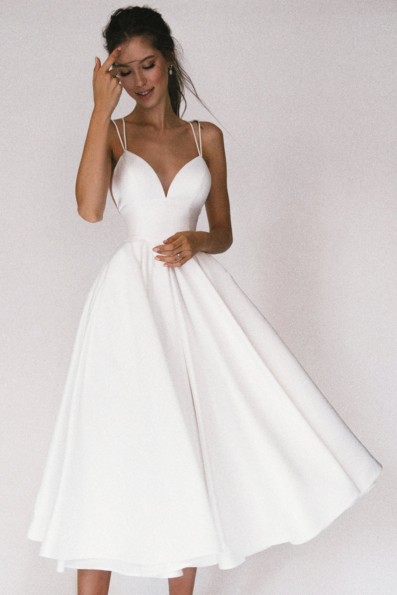 Elegant Women's V-Neck Midi Cocktail Dress - Formal Style 4