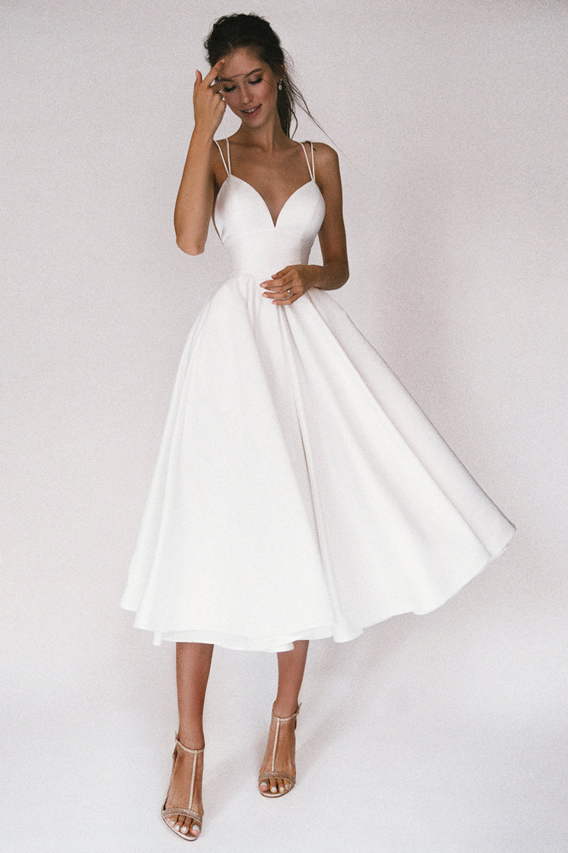Elegant Women's V-Neck Midi Cocktail Dress - Formal Style 7