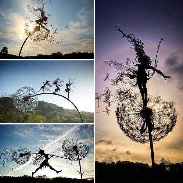 Enchanting Fairy Garden Ornaments with Dandelion Stakes – Durable Metal Outdoor Decor for Garden Decoration 0