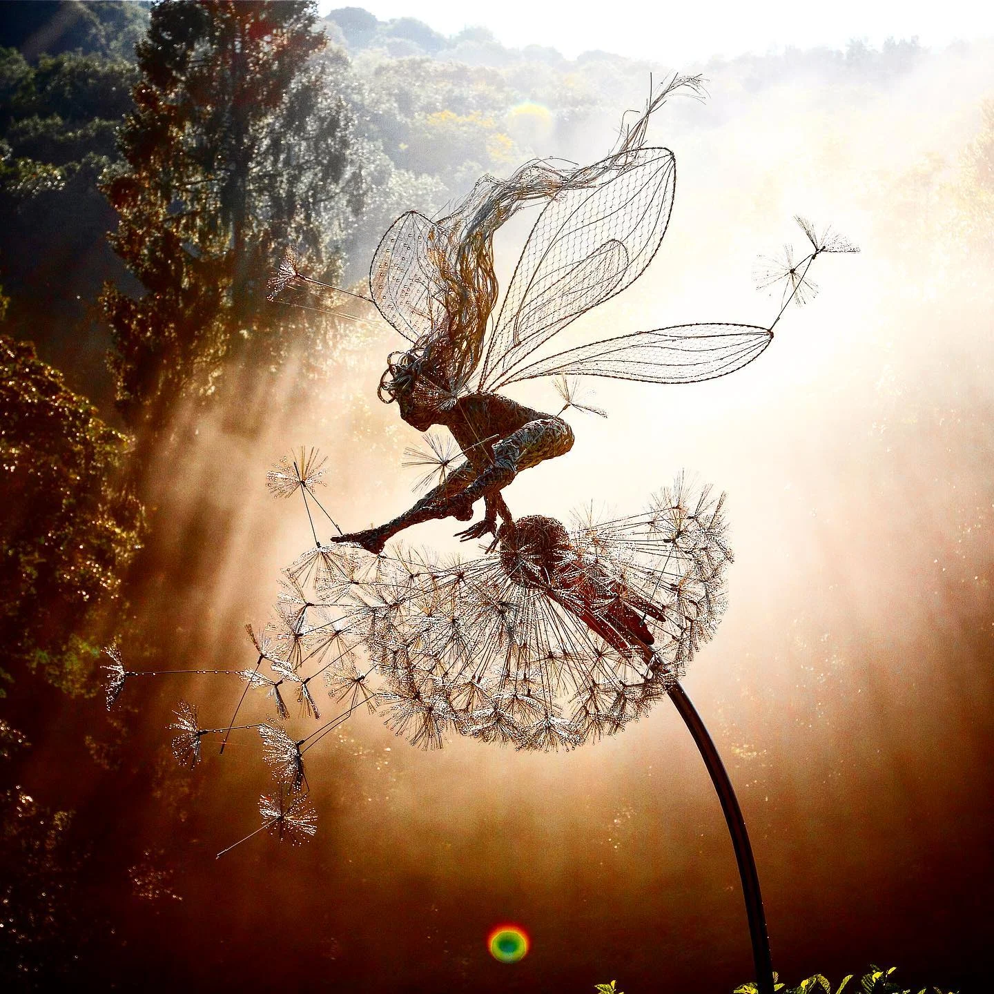 Enchanting Fairy Garden Ornaments with Dandelion Stakes – Durable Metal Outdoor Decor for Garden Decoration 1