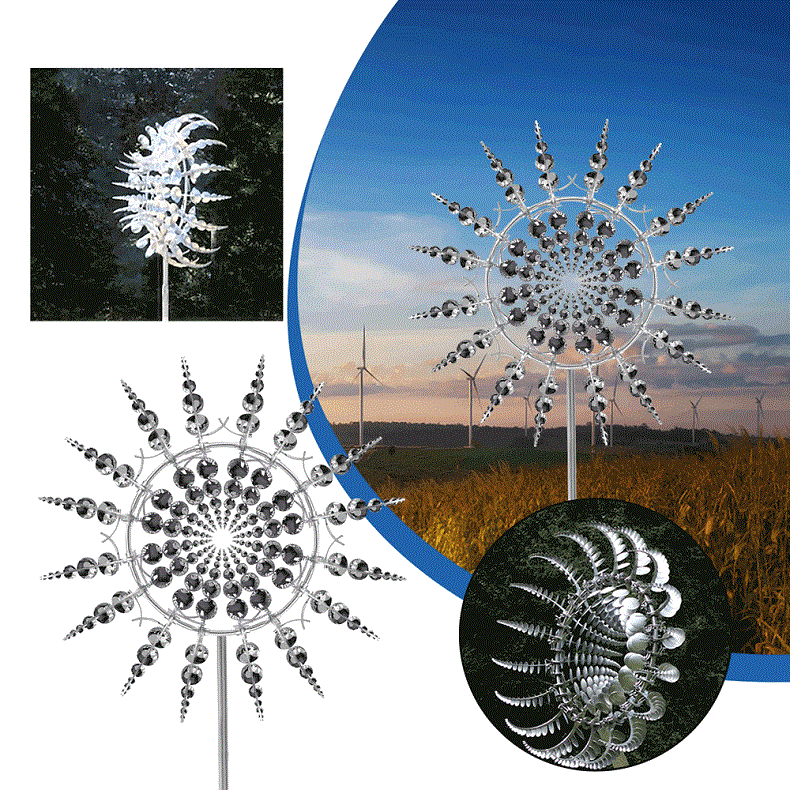 Kinetic Metal Wind Spinner Garden Decoration – Anti-Rust Windmill with Colorful Blades 3