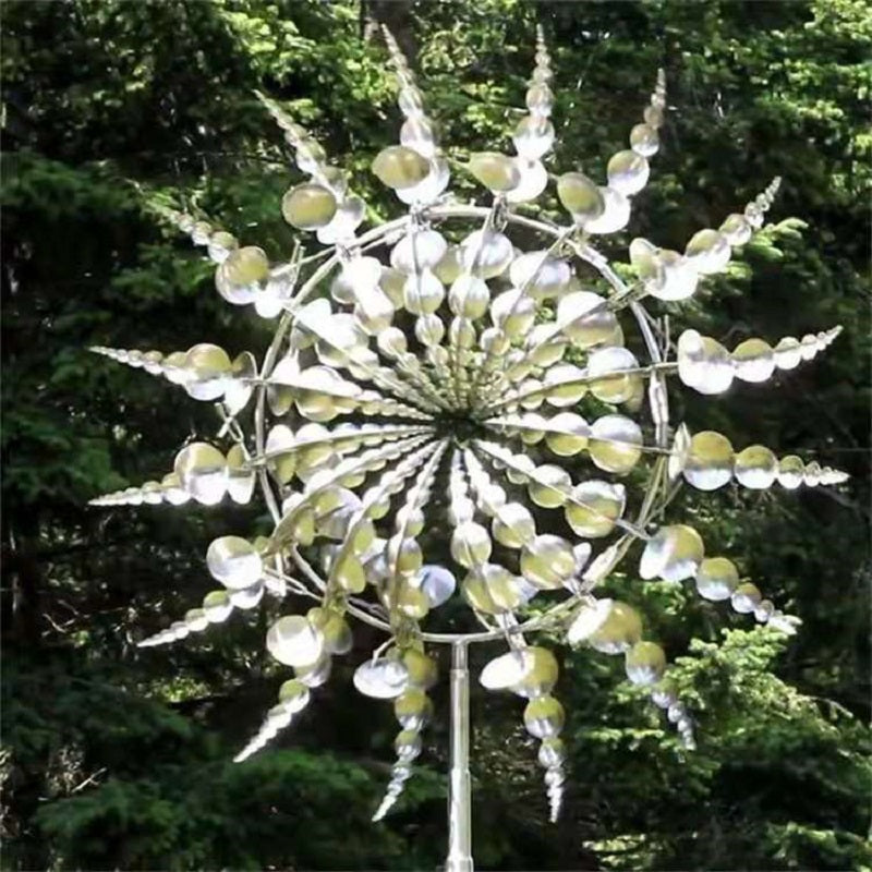 Kinetic Metal Wind Spinner Garden Decoration – Anti-Rust Windmill with Colorful Blades 4