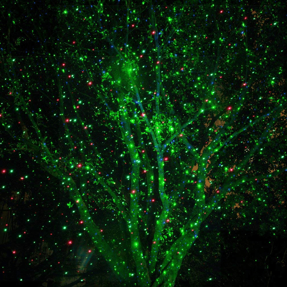 Outdoor Laser Light Projector with 1000 LEDs – Red and Green Holiday Illumination 3